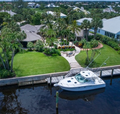 boat on the sailfish home estate dock