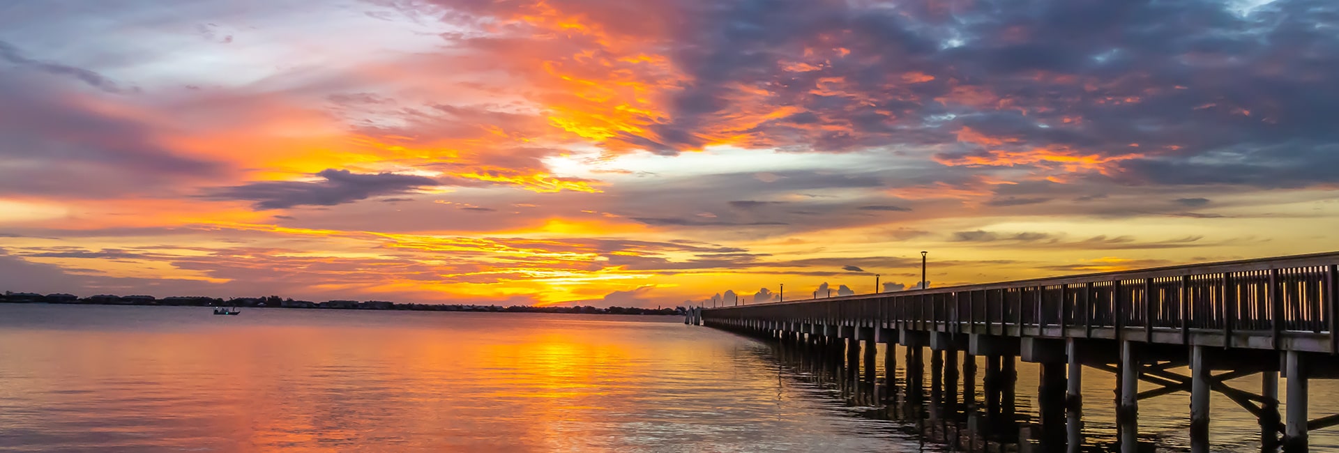 colorful skies on the waterfront