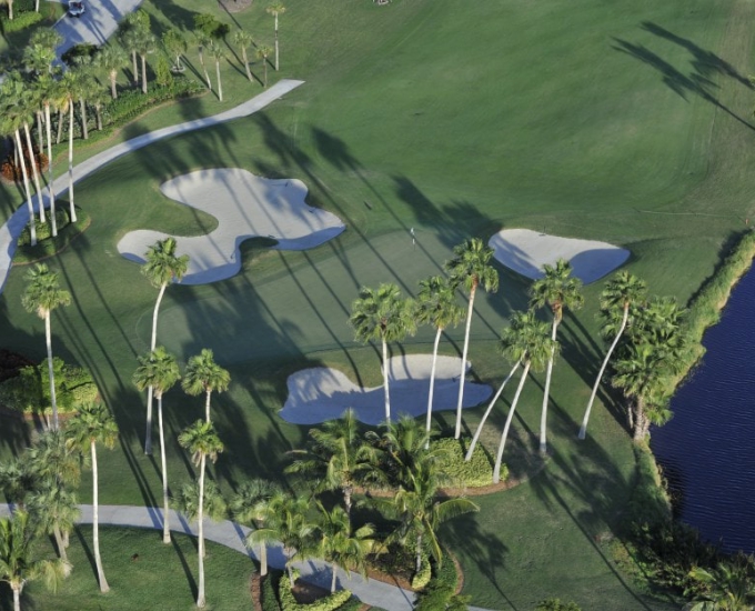 aerial of Jack Nicklaus Golf Course and sand dunes