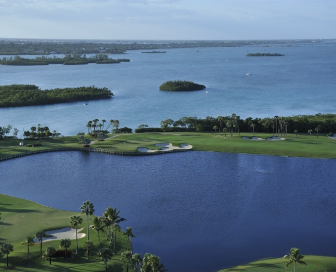 aerial of lake and the intracoastal of stuart