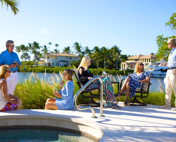 backyard waterfront patio party