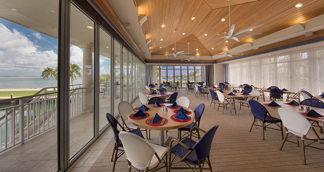 the dining room at sailfish point yacht club