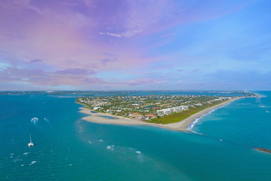 lilac sky over the hutchinson island in stuart