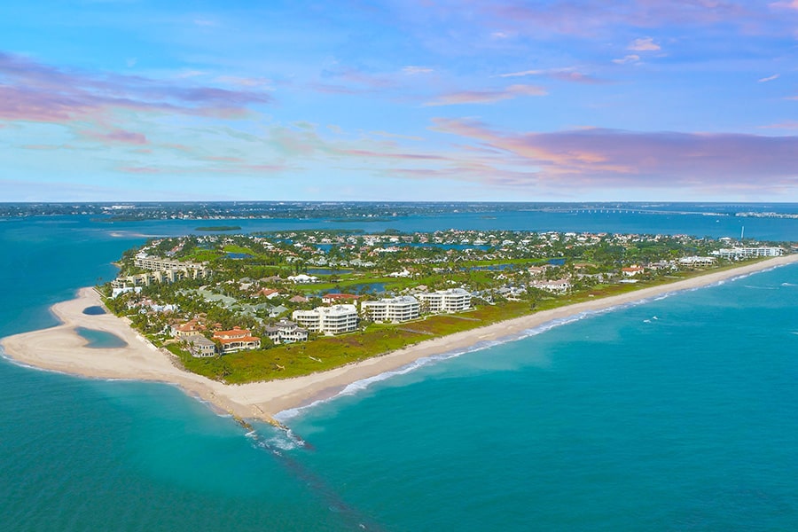 aerial of sailfish point from over water