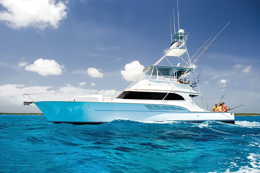 large boat going deep sea fishing near hutchinson island