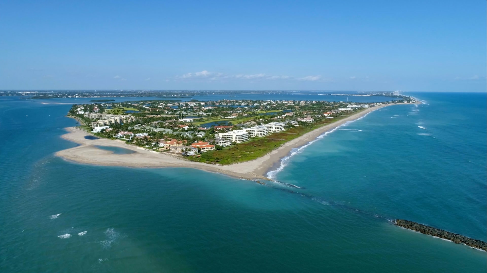 aerial of hutchinson island florida