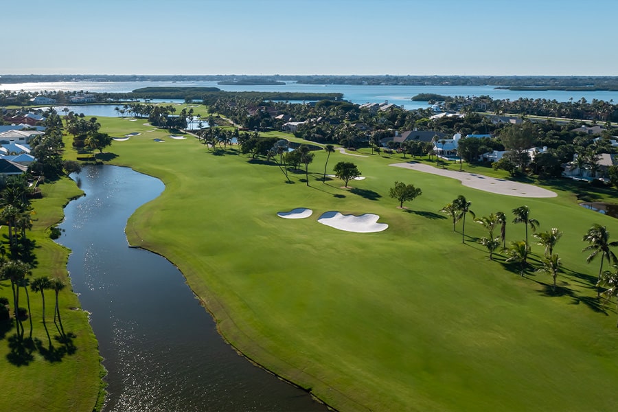 aerial of the Jack Nicklaus Renovation Golf course at Sailfish Point