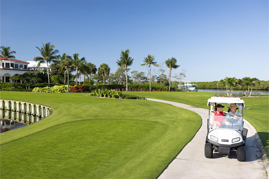 golf cart on a golf course