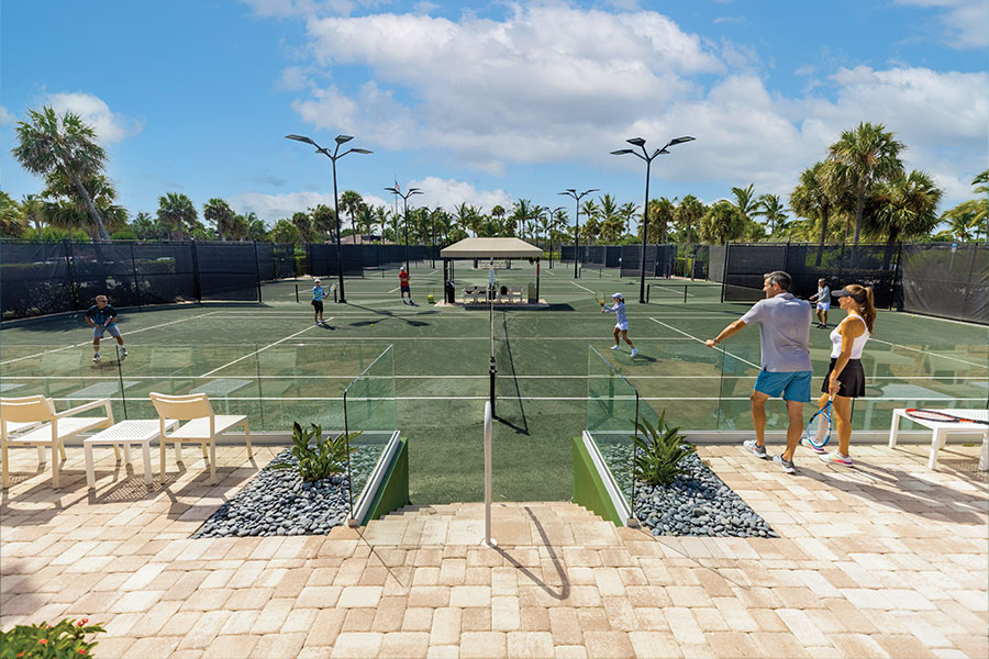 active people playing tennis