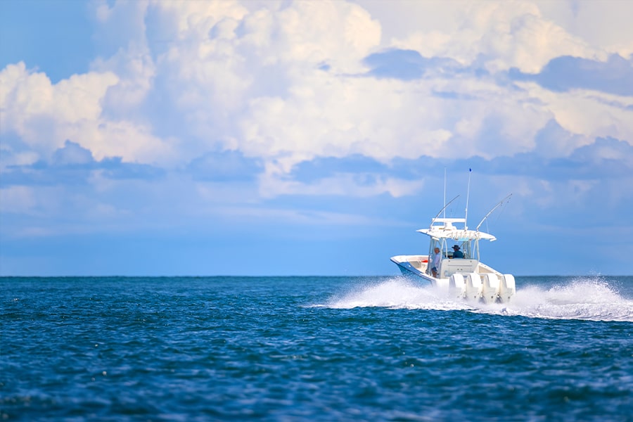 boat on the ocean from Florida Yacht Club at Sailfish