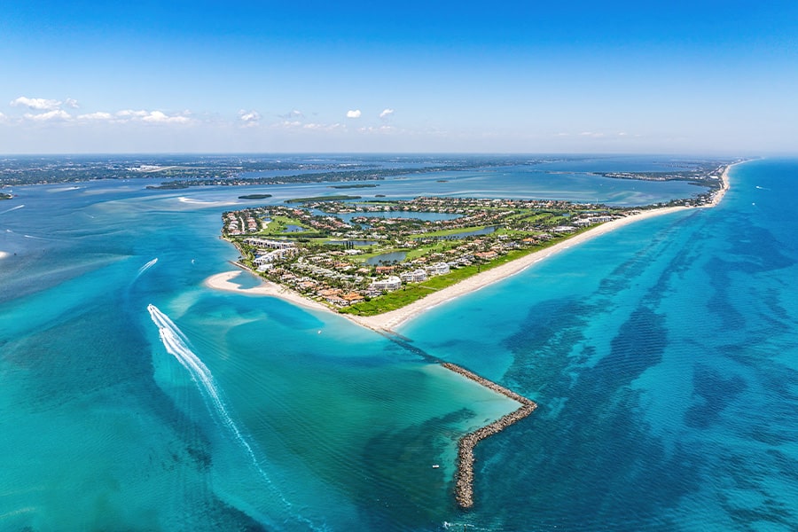 Aerial of Florida Hutchinson Island