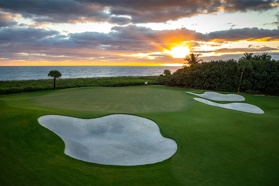 Florida Waterfront Golf Course sunset