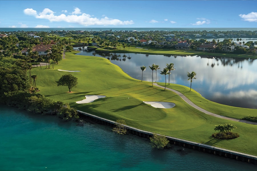 aerial of the golf course