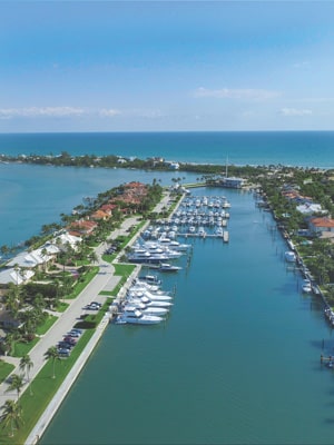 aerial of the sailfish point marina in stuart florida